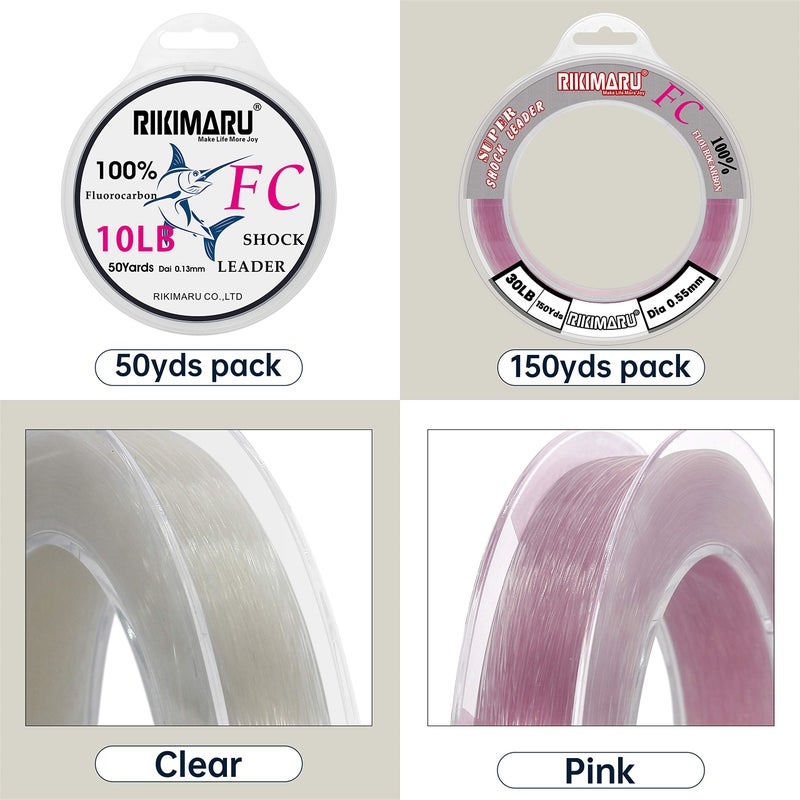 RIKIMARU FC 100% Fluorocarbon (Clear, 50Yards-80LB) - Image 2